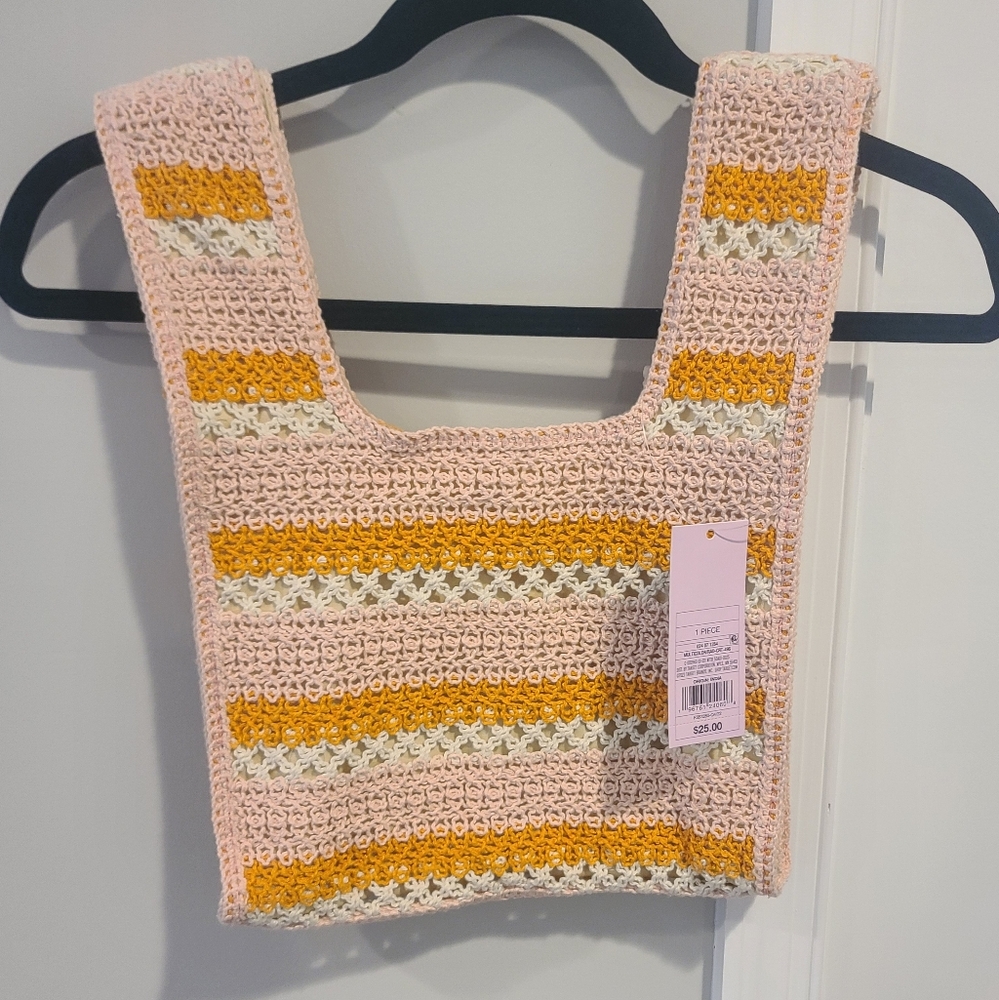 Wild Fable Pink and Orange Crochet Purse. New With Tags.